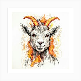 Goat With Horns 26 Art Print