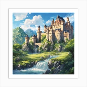 Castle In The Mountains Art Print