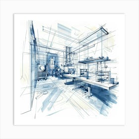 Sketch Of A Laboratory Art Print