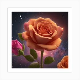 Roses In Space 4 Art Print