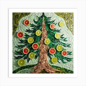 Mosaic Pine Tree I Art Print