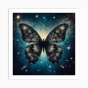 Black Butterfly Art 1 Art Print