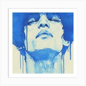 Blue Afro Art Print