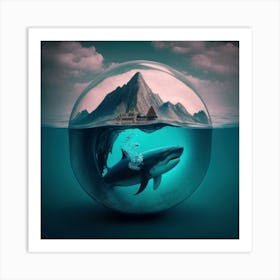 Shark In A Ball Art Print