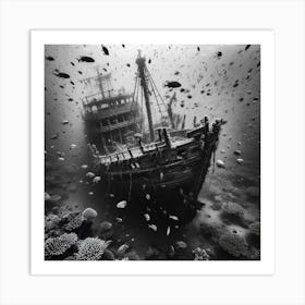 Wrecked Ship Art Print