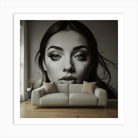 Black And White Portrait Of A Woman Art Print