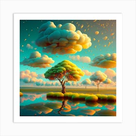 Tree In The Clouds Art Print