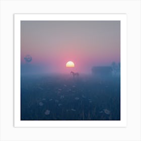 Sunrise In The Field Art Print