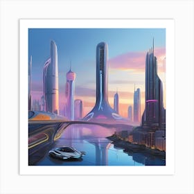 Futuristic Cityscape 16 Art Print