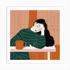 Sleepy Girl 2 Art Print