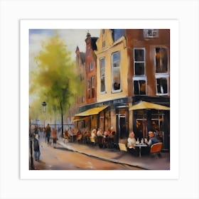 Amsterdam cafe coffee .oil artwork .3 Art Print