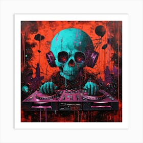 Dj Skull 1 Art Print