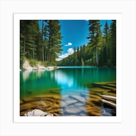 Blue Lake In The Mountains 4 Art Print