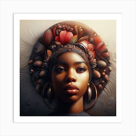 Portrait Of African Woman Art Print