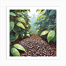 Coffee Beans In The Forest Art Print