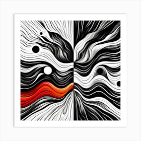 Black and White Abstract Art 245 Art Print