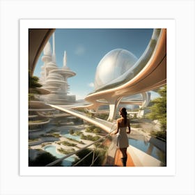 Futuristic City 245 Art Print