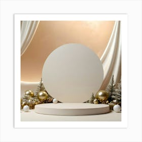 White Circle On A White Background 2 Art Print