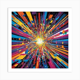 Abstract Colour Burst Art Print