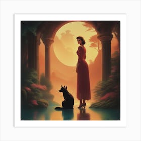 Princess And The Dog Art Print