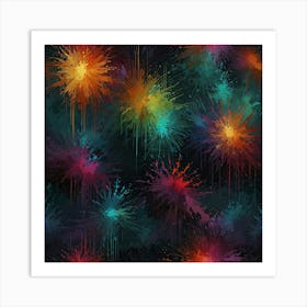 Colorful Paint Splatters 2 Art Print