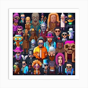Pixel Characters Art Print