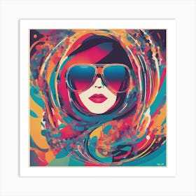 Braine, New Poster For Ray Ban Speed, In The Style Of Psychedelic Figuration, Eiko Ojala, Ian Davenp Art Print