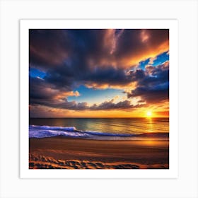 Sunset On The Beach 709 Art Print