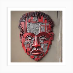 Strange Red Face Wall Art Art Print