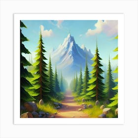 Dense forest with pine trees and marijuana 1 Art Print