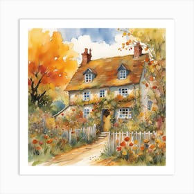 Cottage In The Country Art Print