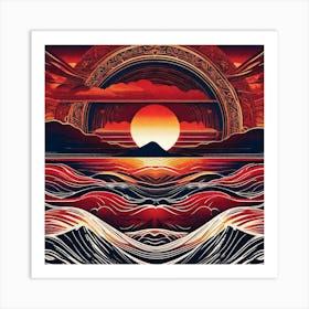 Sunset Over The Ocean 269 Art Print