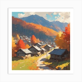 Autumn Village 16 Art Print