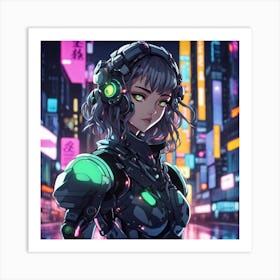 Futuristic Girl Art Print