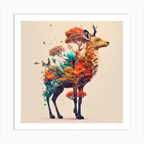 Deer bush Art Print