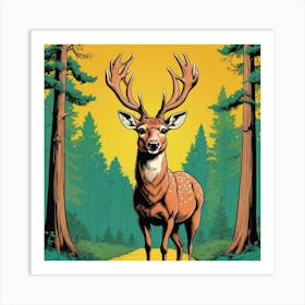 Deer In The Woods 7 Art Print