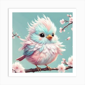 Little Bird In Cherry Blossoms Art Print