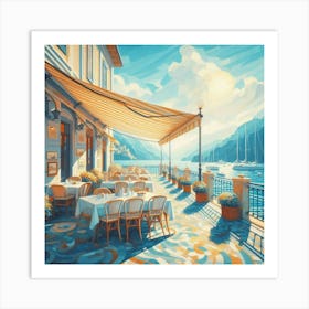 Restaurant By The Lake Art Print