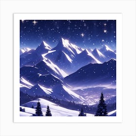 Snowy Mountains 3 Art Print