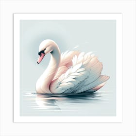 Swan in Minimalist Art Print