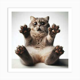 Cat With Paws Up 1 Art Print