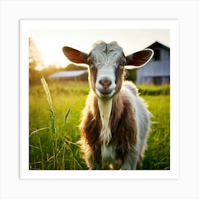 Grass Green Goat Farm Mammal Milk Farming Animal Meadow Head Canino No People Pasture S (7) Art Print