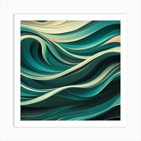 Abstract Wave Painting Art Print