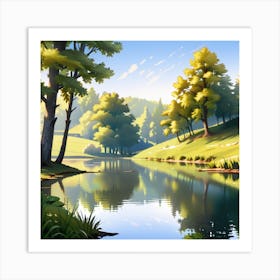 Lake In The Forest 1 Art Print