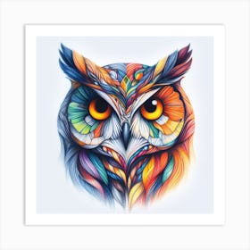 Colorful Owl 1 Art Print