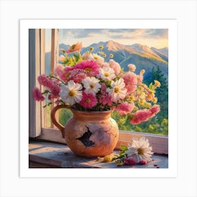 Daisies In A Vase Art Print