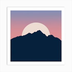 Sunset Over Mountains 3 Art Print