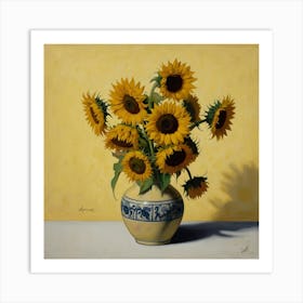 Sunflowers In A Vase 13 Art Print