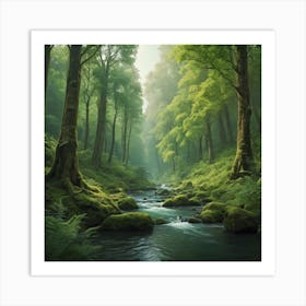 River In The Forest Art Print