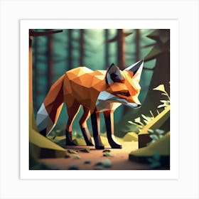 Fox In The Woods 24 Art Print